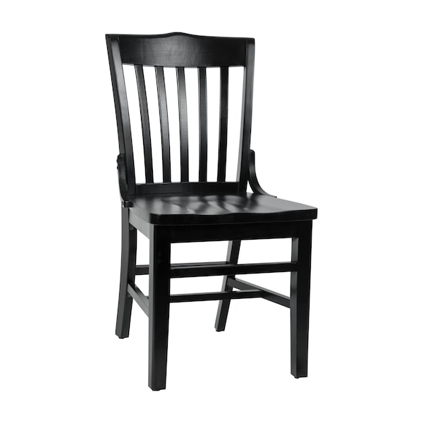 Flash Furniture HERCULES School House Back Black Wood Restaurant Chair XU-DG-W0006-BLK-GG - main